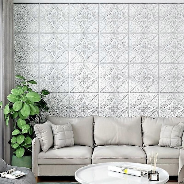 1/5/10 stk. 70*70 cm Tak Vegg Selvklebende Varmt Soverom 3D Tredimensjonal Vegg Festet Til Bakgrunnsvegg grå 10 stk. 70*70 grey 10pcs 70*70