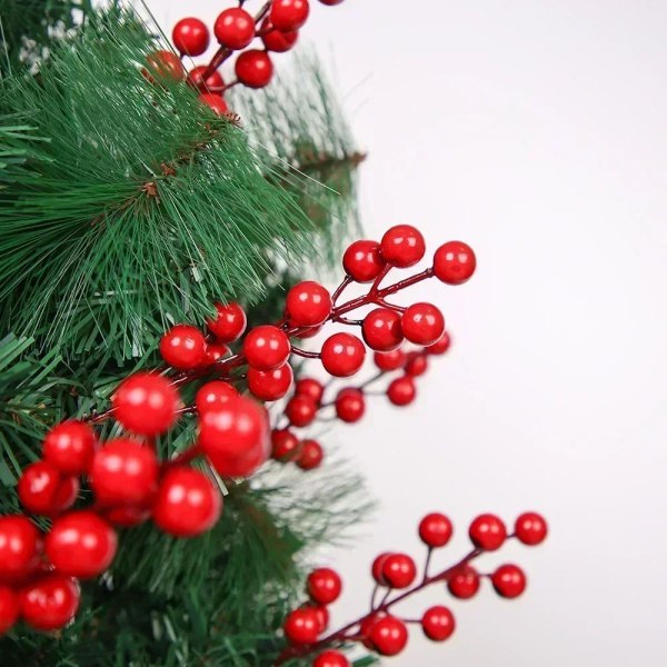 1-10 st Julsimuleringsbär 14 Bär Konstgjord Blomma Frukt Körsbärsväxter Hem Juldekoration DIY Gåva A-10 PCS