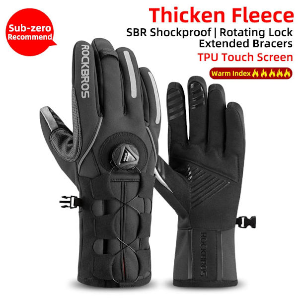 Handsker Motorcykel Vandtætte Fleece Termiske Handsker Snowboard Snescooter Handsker Mænd Kvinder Vinter Snecykel Handsker S233C M