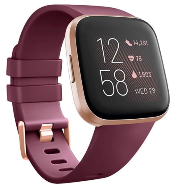 Armband för Fitbit Versa 2 Versa Band Mjuk TPU Ersättningsarmband för Fitbit Versa 2 Versa Lite Klockarmband Wine Red Size L For Versa 1 2