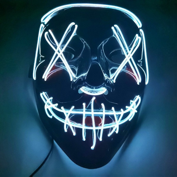 Huggyed Wuggyed Mask Cosplay Halloween Neon Mask Led Mask Masque Masquerade Party Masker Light Glow In The Dark Masker för presenter B-Glow Pink