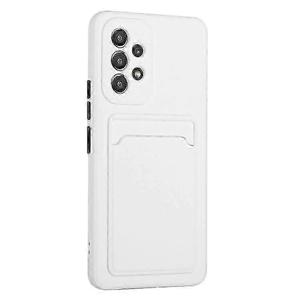Kompatibelt för Samsung Galaxy A53 5g Kortfack Mjukt Tpu Stötsäkert Anti-repor Skal med Kameralinsskydd White