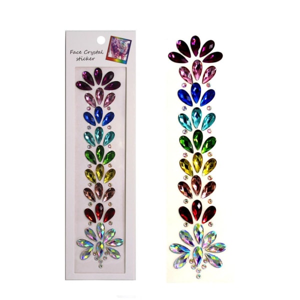 3D Krystall Pannesticker Musikkfestival Hår Glitter Rhinestone Dekorasjon Kropp Mote Rhinestone Midlertidige Tatoveringsklistremerker MP175F04