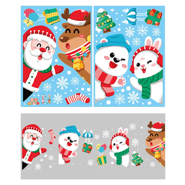 Utsökta Fönsterdekaler med Julgransmönster Xmas Skyltfönsterdekal PVC Självhäftande Väggdekaler Xmas Heminredningsrekvisita MULTI Sticker