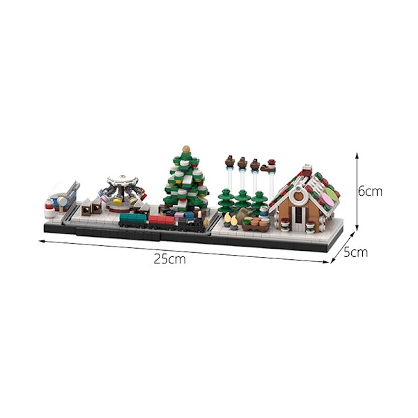 MOC Den Middelalderlige Arkitektur Og Lastbil Vinterlandsby - Markedsboder Byggeklodser Sæt Julebil Kirke Klodser Legetøj Gave 523PCS