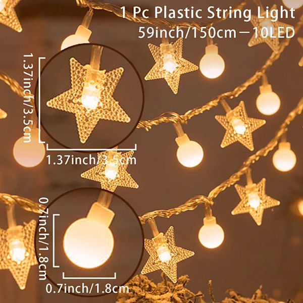 Joulukuusi Lumihiutale LED-valonauha Banneri Joulukoriste 2023 Kotiin Navidad Joulukuusen Sisustus Keijuvaloriipus light style 8