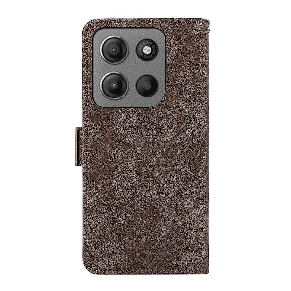 ABEEL Frostat Magnetiskt RFID Läder Telefonfodral Brown For Motorola Edge 60 Fusion