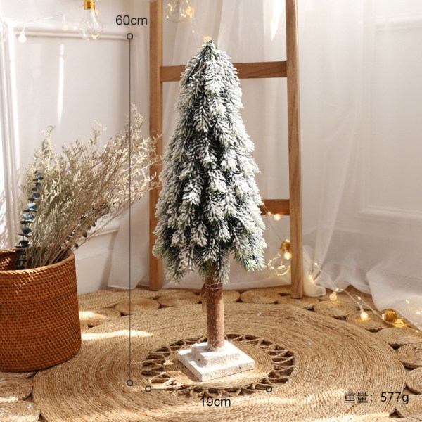 Julgran Hem Juldekoration Snö Mini Jul Liten Skrivbordsdekoration Ins Imitation Träd Krypteringsprydnader K type 60cm