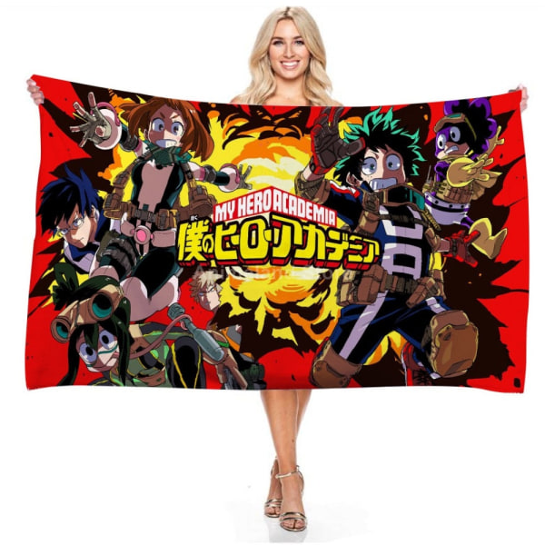 My Hero Academia Badehåndkle Anime 3d Delikat Mikrofiber Badehåndkle Utendørs Teppe Stue Hjem Dekor Svømming Mote Pattern 1 150X180CM