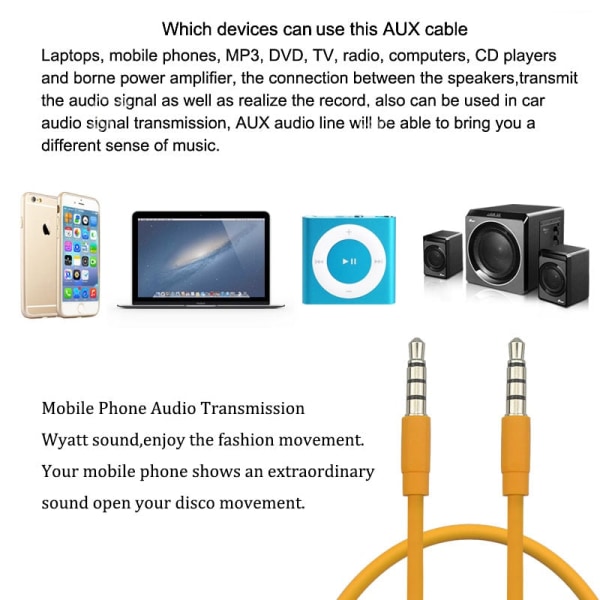 4-polig Aux-kabel 3,5 mm hane till hane Jack Ljudkabel Nickelpläterad kontakt Stereo Ljudsladd för Hörlurar Högtalare MP3/4 CD-spelare Black 1.5M