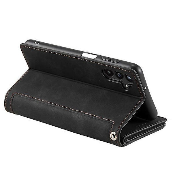 Kompatibelt för Samsung Galaxy A26 5G Fodral PU Läder Telefonfodral med Dragkedja Plånbok 9 Kortplatser Black