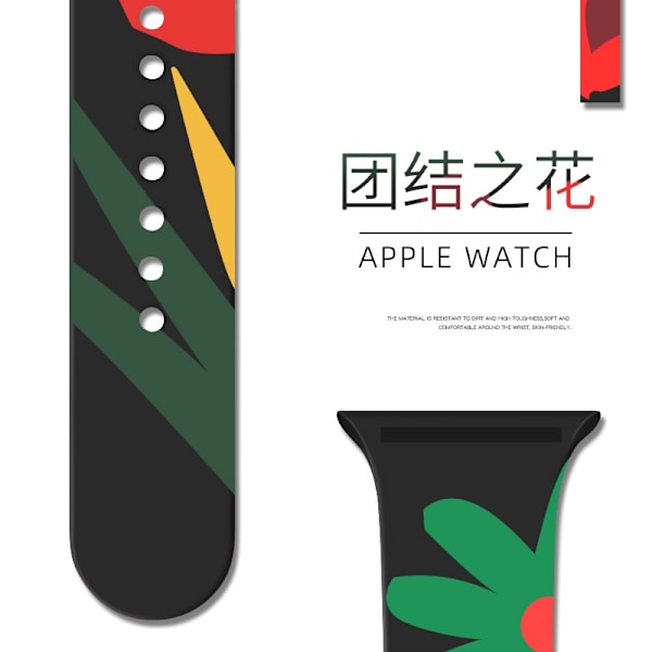 Kellon ranneke Apple Watch iWatch 44/45/46/49mm pidennetty/L 102 Yhteyden kukka