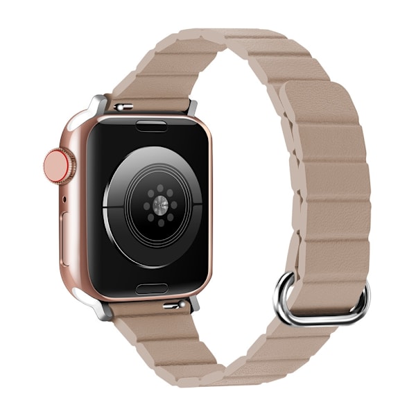 Klockarmband för Apple Watch iWatch 38/40/41/42mm-S10 Khaki silverspänne