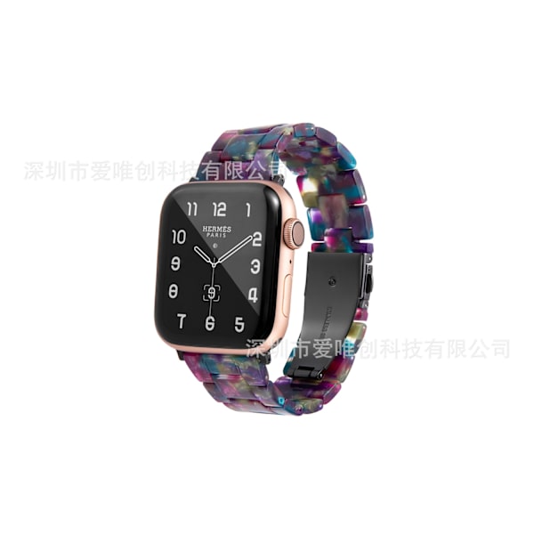 Klockarmband för Apple Watch iWatch 38/40/41mm Lila Grön Blomma