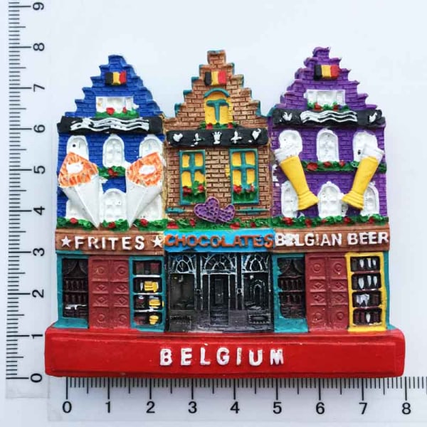 Belgien Gent Landmärke Byggnad kylskåpsmagneter Turism souvenir Målade magnetiska Kylskåpsdekaler Samling Dekoration Brussels 2