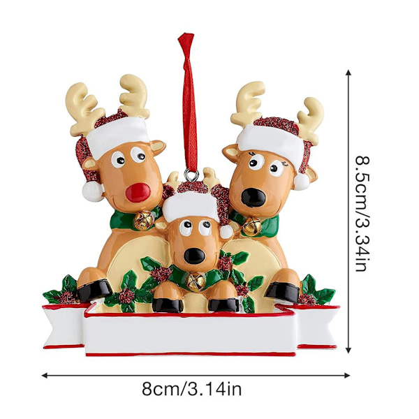 Personlig Familj Julgran Julgranskula Dekoration Ornament Älg Hjort Familj Julhelg Dekorationer 6 heads