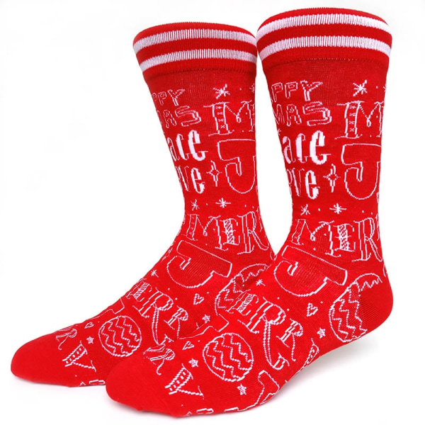 59 Stil Herr Julstrumpor Rolig Xmas Jultomten Träd Snöflinga Älg Snow Bomullsrör Crew Happy Sock Herr Nyår Sokken 6 EU 38-45