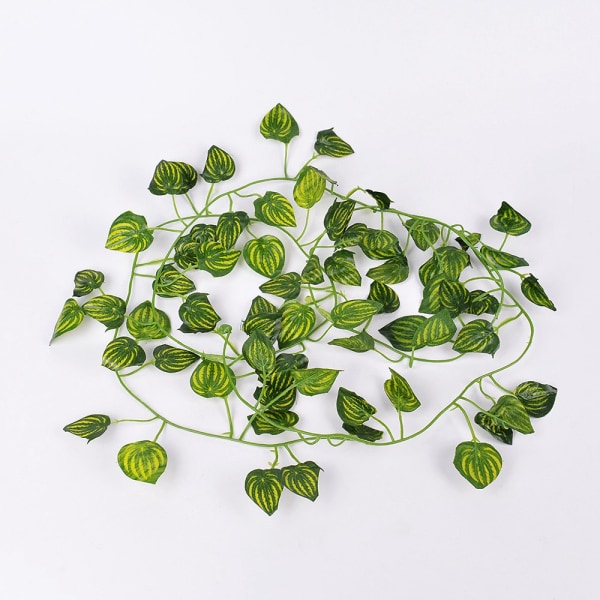 210 cm Konstgjorda Växter Falska Murgröna Rankor Silke Gröna Konstgjorda Blad Liana För Dekoration Bröllopsfest Heminredning Väggupphängning 5pcs Cable tie 5pcs
