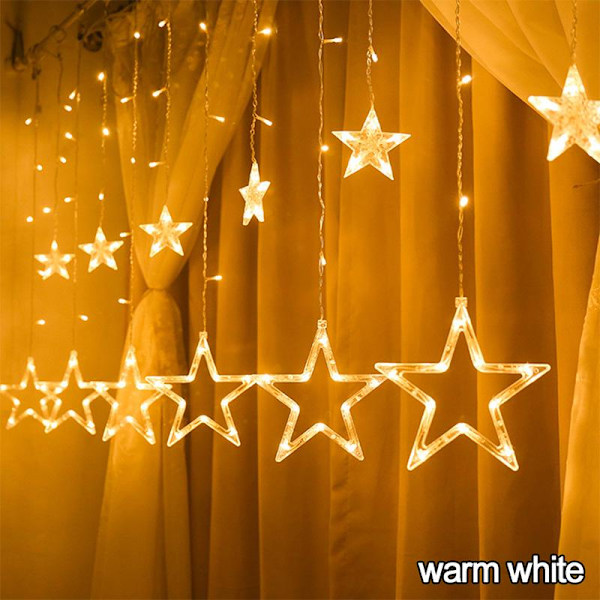 LED-valosarja Jouluvalot Koristevalot Tähtinauha Ikkunaverho Sisätilojen Koristelu Halloween Juhla Häät Valo White 220V