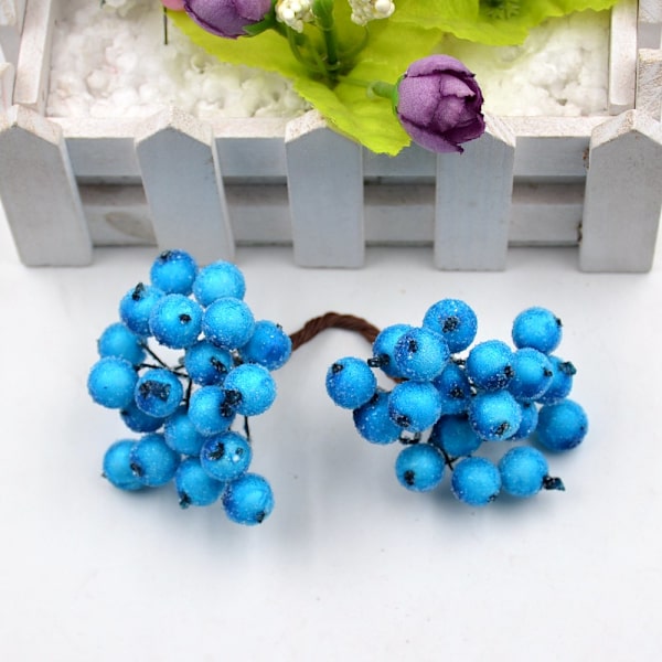 40 st Mini Konstgjord Blomma Frukt Skum Bär Juldekoration Bukett För Bröllop Heminredning DIY Scrapbooking Bacca Krans A15