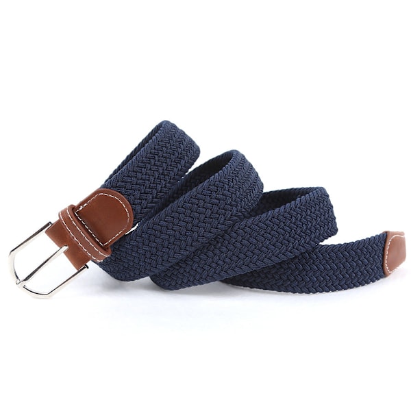 Herr Casual Stretch Vävt Läderbälte Unga Studenter Vävt Canvas Spänne Elastiskt Midjeband Gray 135cm