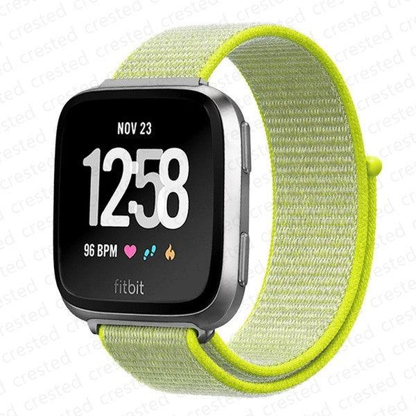 Armband för Fitbit Versa 2 band correa Smartklocka ersättningsarmband Nylon Loop Armband correa Fitbit Versa 2/Fitbit Libe band Overseas Black