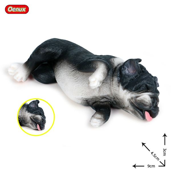 Oenux Dejlige Fransk Bulldog Dyr Sød Hvalp Sovende Dovne Hund Actionfigurer Model Figur PVC Boligindretning Uddannelseslegetøj without box18