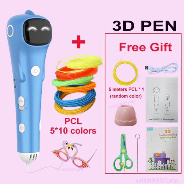 Ny 3D Pen PCL Filament Lågtemperatur Anti-Scald 3D Printing Penna DIY Ritleksaker För Flickor Pojkar Present PCL Filagment 50M PCL with Album