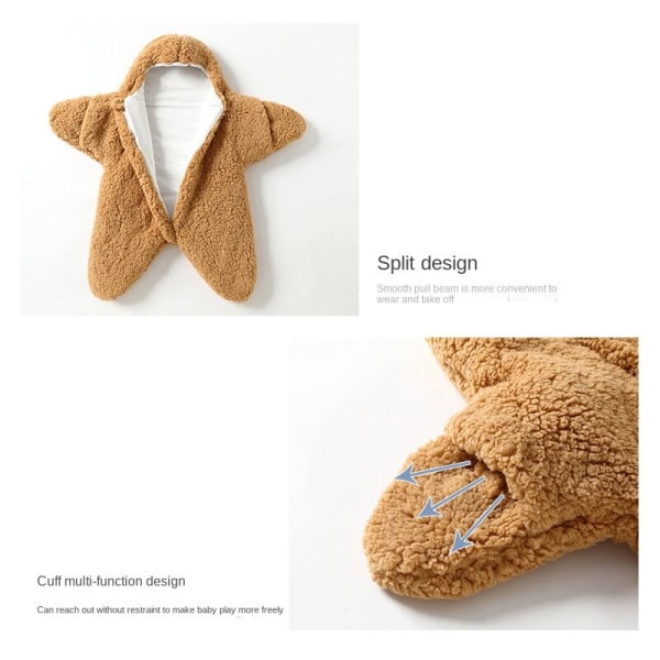 Baby Vintertøj Paida Stjerne Pyjamas Baby Jumpsuit Sødt Kravledragt Sovepose Småbørn Pyjamas Blue 80cm