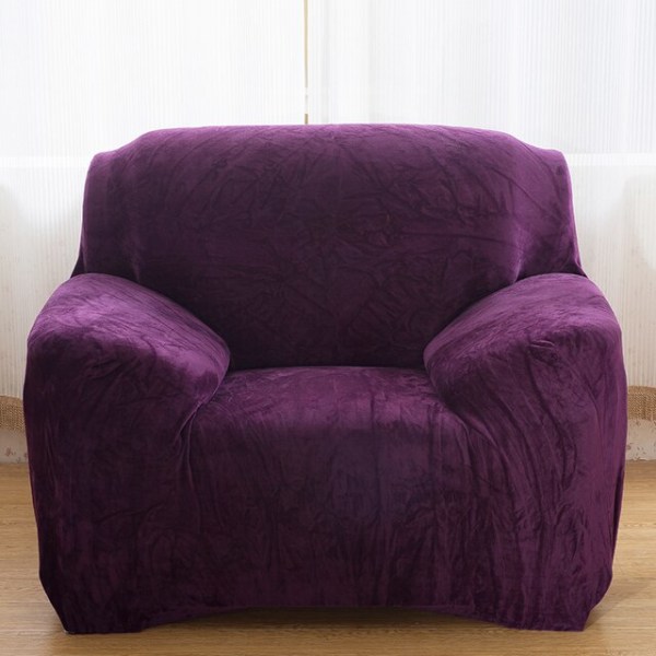 Tykt plys stof sofa betræk sæt 1/2/3/4 personers elastisk sofa betræk sofa betræk til stue slipcover stol sofa håndklæde 1 stk Wine Red 1-seat 90-140cm