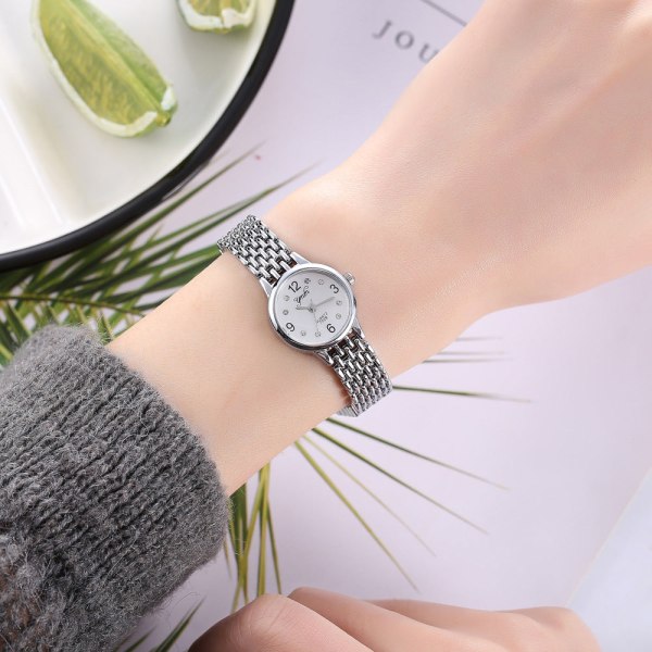 Enkel Damklocka i Legering Set Mode Damklocka Dam Quartz Klocka Ett Stycke Rose Gold