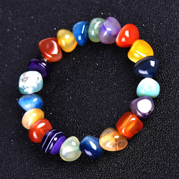 Oregelbundet Armband med Formblandad Färg Röd Svart Dröm Agat Armbands Prydnad SL230A3203 dream agate hand string