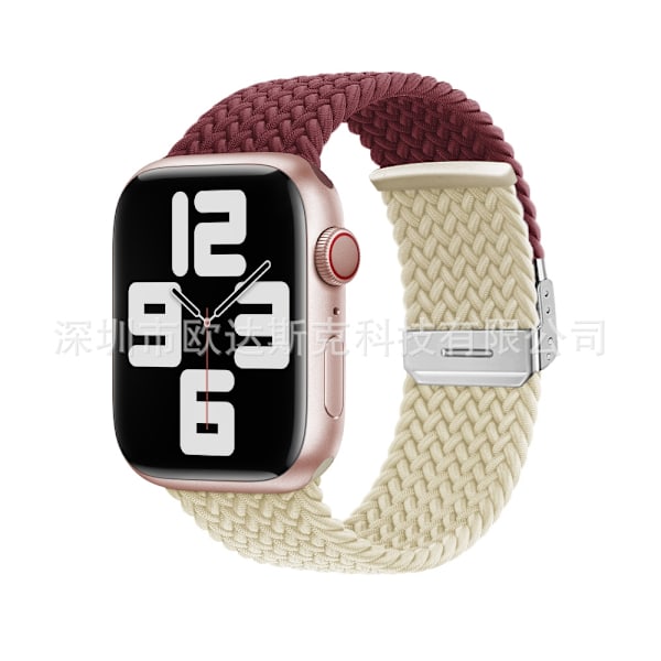 Kellon ranneke Apple Watch iWatch 38/40/41/ 10. sukupolvi 42mm viininpunainen tähtivalon värillä