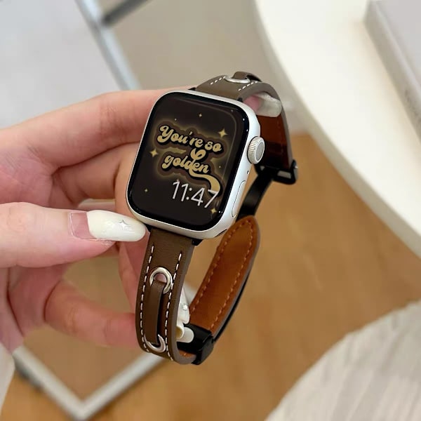 Kellon ranneke Apple Watch iWatch 38/40/41/42 10. sukupolven mm ruskea