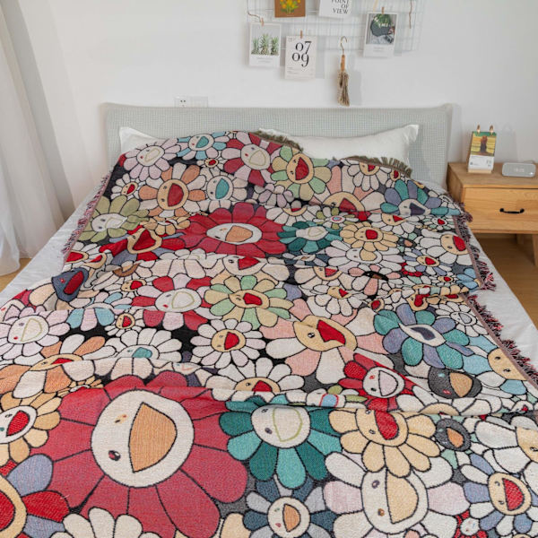 Enkelt Sofatrekk Vegg Hjem Dekorativt Teppe Multifunksjonelt Teppe SUNFLOWER 180*340