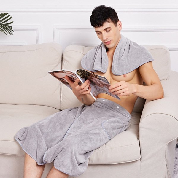 Myke Strand Håndklær Mikrofiber Svømme Hurtigtørkende Voksen Spa Menn Kropp Ansikt Håndkle Løpepledd Reise Badekåpe 600g gray white
