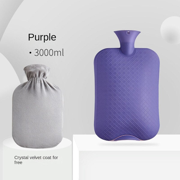 3000ml Stor Kapacitet Varmvattenflaska Vattenfyllande PVC Vattenflaska för Mage Midja Handvärmare Vinter Återanvändbar Värmepåse Ny Bag-pink cover