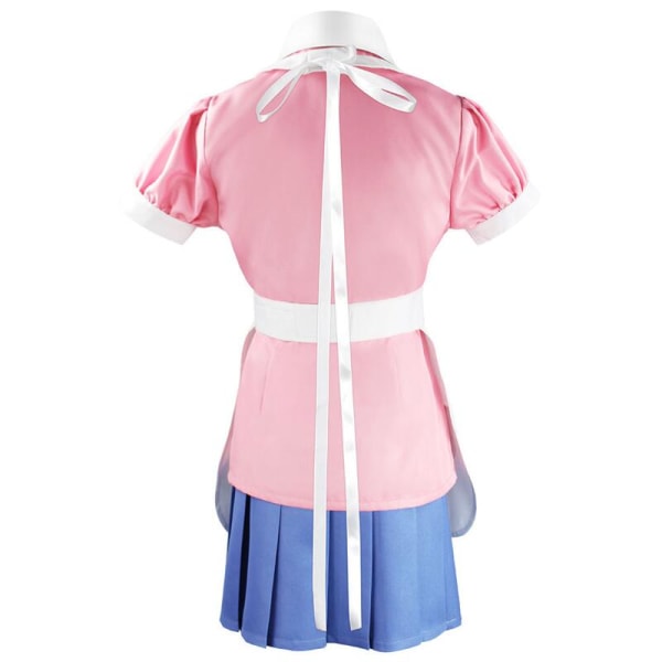 Danganronpa 2 Mikan Tsumiki Cosplay Kostume Maid Outfit Halloween Dangan Ronpa Skjorte Nederdel Forklæde Forbinding Paryk Dragt Kostumer costume One Size