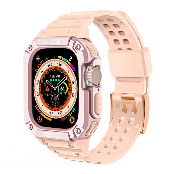 Klockarmband för Apple Watch iWatch 38/40/41MM Sakura Rosa + Rosa Ram