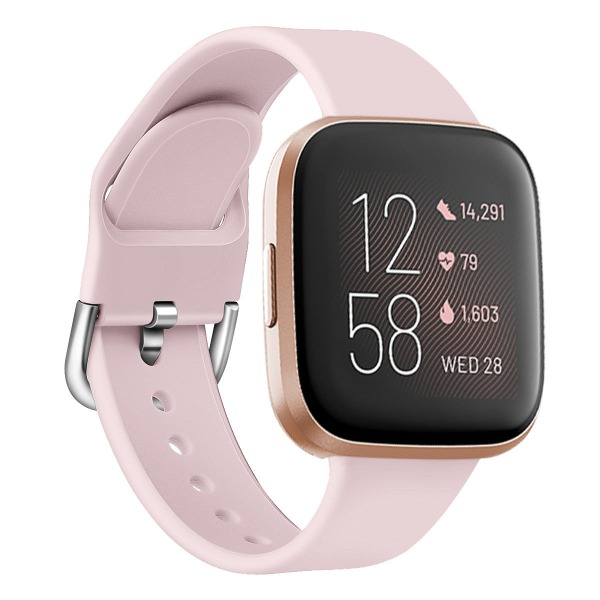 Klockarmband för original Fitbit Versa 2-armband Mjukt silikon Vattentäta handledstillbehör Ersättnings-correa för Fitbit Versa 2 Pink 9 S 5.5-6.7 inch
