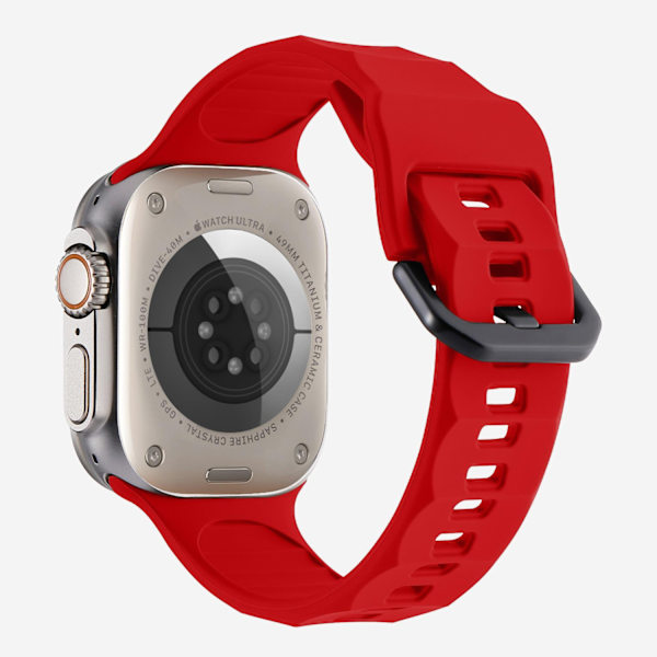 Kellon ranneke Apple Watch iWatch 42/44/45/49/46MM S10 Universal Red Ripple -urheilurannekkeelle