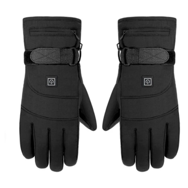 Opvarmede Handsker Vandtætte Skridsikre Touch Screen 3.7V Genopladeligt Batteridrevet Elektrisk Håndvarmer Til Ski Cykling B 2 batteries As  Photo
