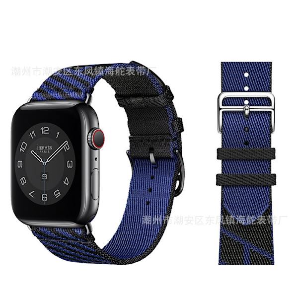 Klockarmband för Apple Watch iWatch 38/40/41 med anslutning Svart med safirblå