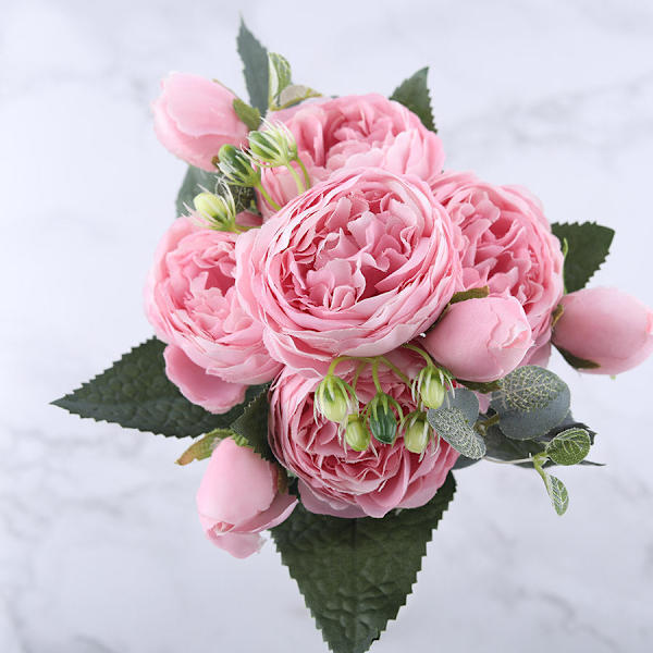30 cm Rose Pink Silke Pæon Kunstige Blomster til Hjem Bryllupsdekoration indendørs Yellow