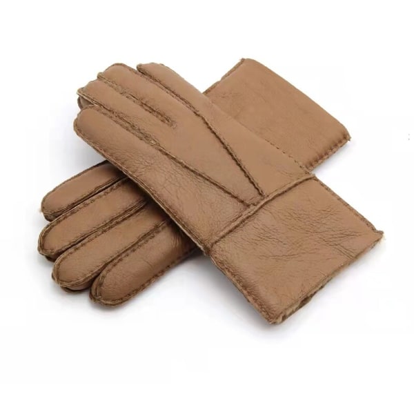 Nya Vinterhandskar för Män Varma Äkta Fårskinns-handskar för Män Termiska Get-päls Kashmir Äkta Läder Snöhandskar Manuella Black B One Size