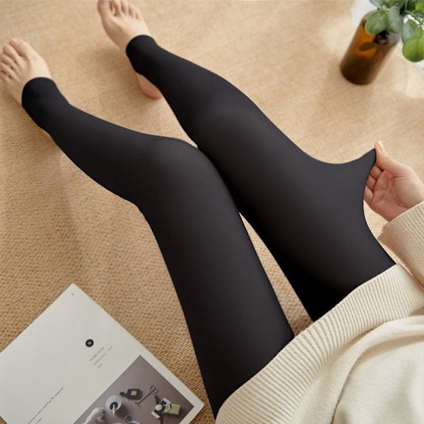 Vinter Varma Isolerade Tights Dam Leggings Elastiska Tjocka Fleece Tights Hög Midja Termiska Leggings Tights Hud-Transparent style 1- 80g One Size