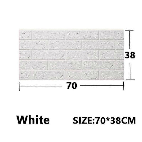 1/5/10 ST 70*38cm Skum 3D Stereo Självhäftande Tapet Anti-kollision Flexibel Förpackning Dekorativ Vattentät Väggpapper vit 10st 70*38cm white 10pcs 70*38cm