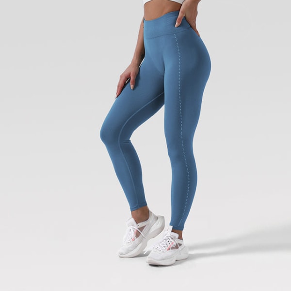 Yogabyxor Hög midja Push Up Stretch Workout Leggings för kvinnor Gray S