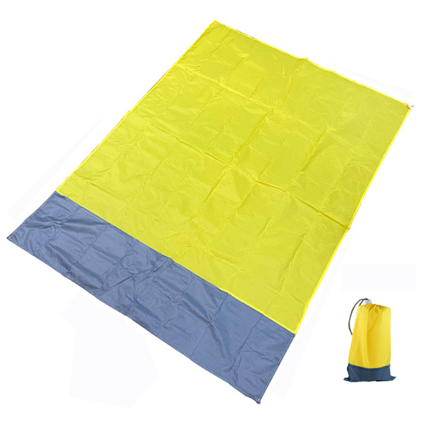 Strandtæppe Sandtæt Strandmåtte Strandlagen Vandtæt Sandmåtte med Pløkker Letvægtsmåtte til Picnic Camping DP SET 140X200cm