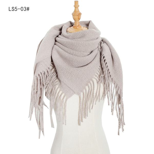 Lång Fransig Rutig Halsduk Höst och Vinter Ny Polyester Borst Fyrkantig Halsduk Sjal scarfgirl1213SF 110*110cm